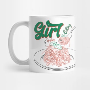 Girl Eating Spaghetti Mug